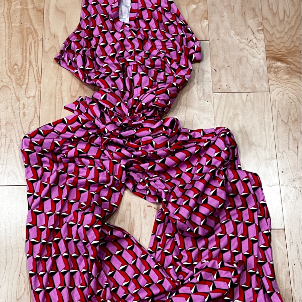 Diane Von FURSTENBURG Vibrant Geometric Patterned Jumpsuit